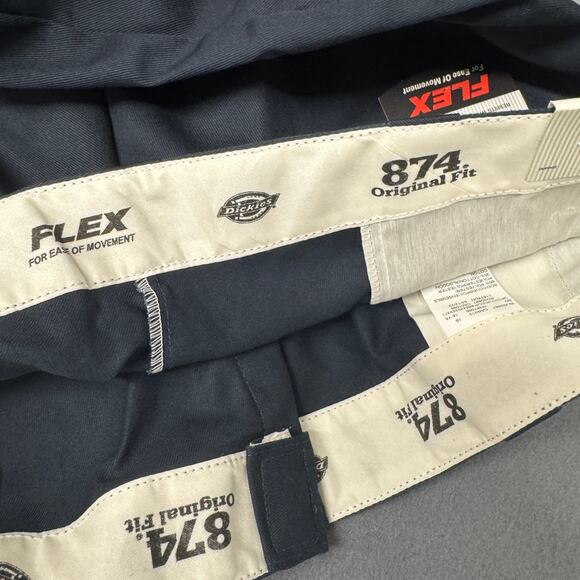Dickies Work Pants Mens 42x30 ACTUAL 874 Flex Original Fit Navy Blue NEW - Picture 4 of 10